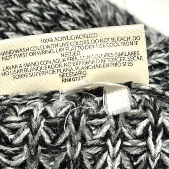 Bobbie Brooks Plus Size 2X Open Front Cardigan Sweater Black & White Knit - Picture 3 of 9